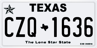 TX license plate CZQ1636