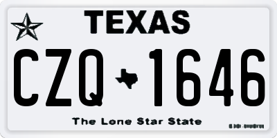 TX license plate CZQ1646