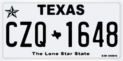TX license plate CZQ1648