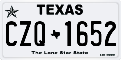 TX license plate CZQ1652