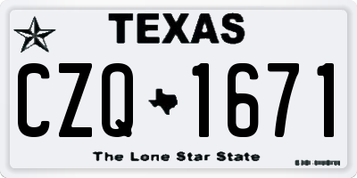 TX license plate CZQ1671