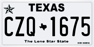 TX license plate CZQ1675