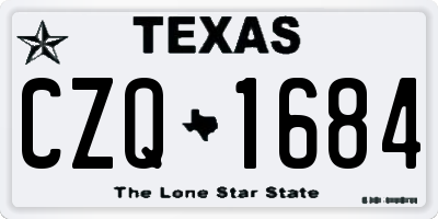 TX license plate CZQ1684