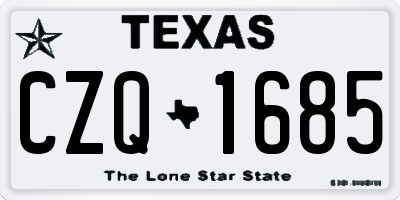 TX license plate CZQ1685
