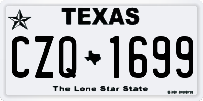 TX license plate CZQ1699