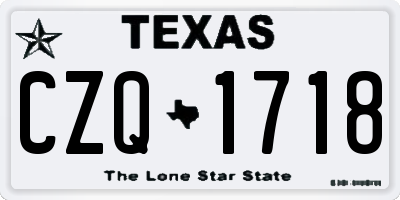 TX license plate CZQ1718