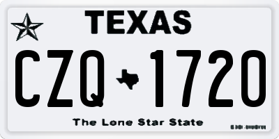 TX license plate CZQ1720