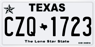 TX license plate CZQ1723