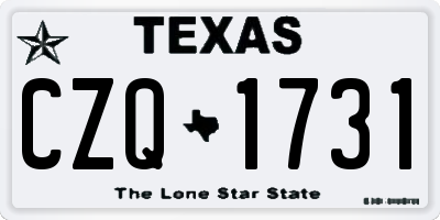 TX license plate CZQ1731
