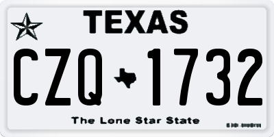 TX license plate CZQ1732