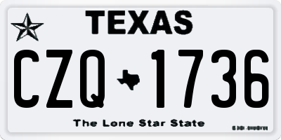 TX license plate CZQ1736