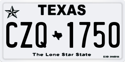 TX license plate CZQ1750