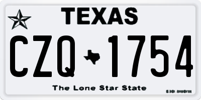 TX license plate CZQ1754