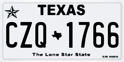 TX license plate CZQ1766