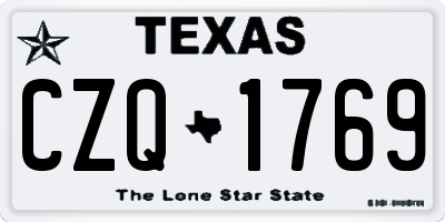 TX license plate CZQ1769