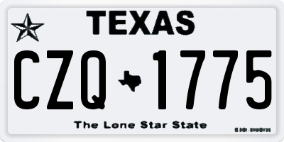 TX license plate CZQ1775