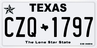 TX license plate CZQ1797