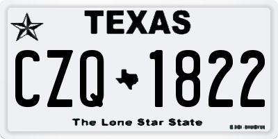 TX license plate CZQ1822