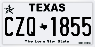 TX license plate CZQ1855