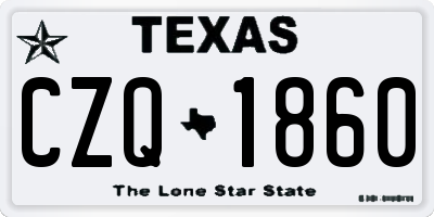 TX license plate CZQ1860