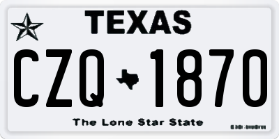 TX license plate CZQ1870