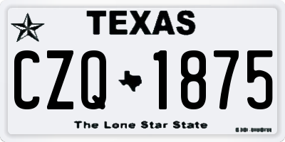 TX license plate CZQ1875