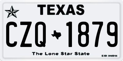 TX license plate CZQ1879