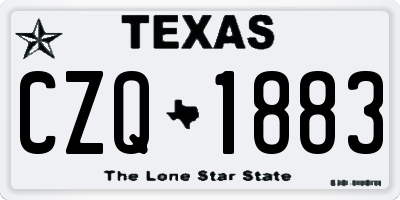 TX license plate CZQ1883