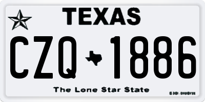 TX license plate CZQ1886