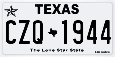 TX license plate CZQ1944