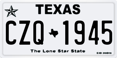 TX license plate CZQ1945