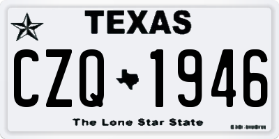 TX license plate CZQ1946