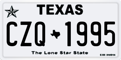 TX license plate CZQ1995