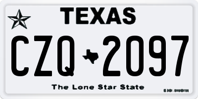TX license plate CZQ2097