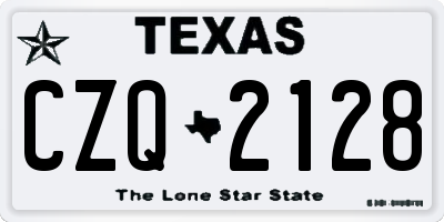 TX license plate CZQ2128