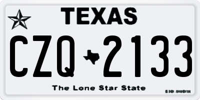 TX license plate CZQ2133