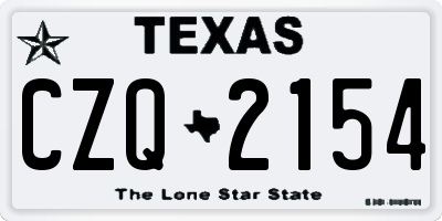 TX license plate CZQ2154