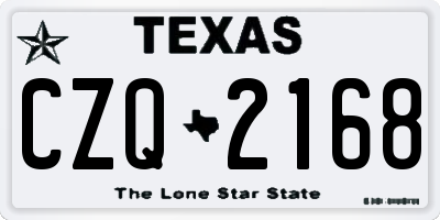 TX license plate CZQ2168