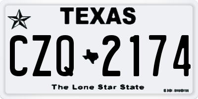 TX license plate CZQ2174