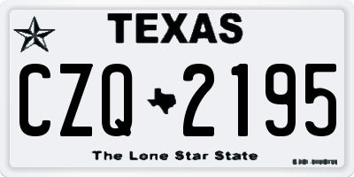 TX license plate CZQ2195