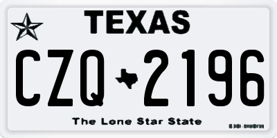 TX license plate CZQ2196