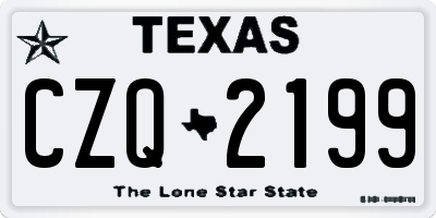 TX license plate CZQ2199