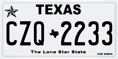 TX license plate CZQ2233