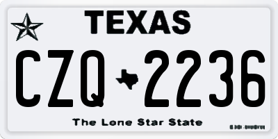 TX license plate CZQ2236