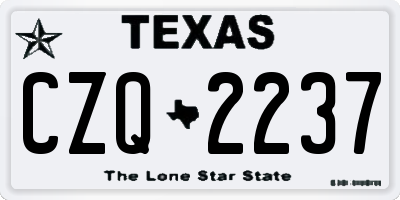 TX license plate CZQ2237
