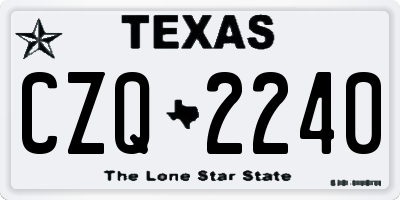 TX license plate CZQ2240