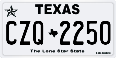 TX license plate CZQ2250