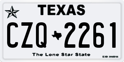 TX license plate CZQ2261