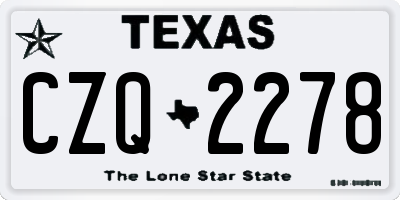 TX license plate CZQ2278
