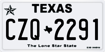 TX license plate CZQ2291